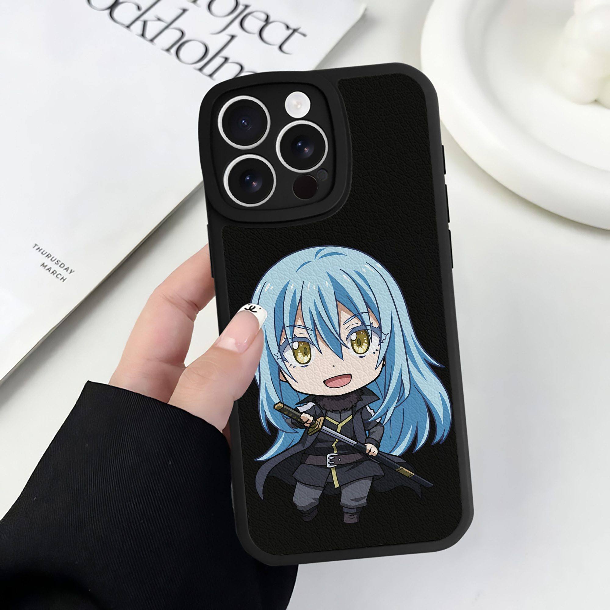 （画像用） 転スラ Regarding Reincarnated to Slime 【iPhone 16シリーズ対応】シリコンスマホケース（レザー調） 材質：シリコン